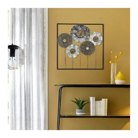 déco murale métal fleurs 50x50 atmosphera le dépôt bailleul