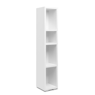 Etagère étroite 4 niches blanc