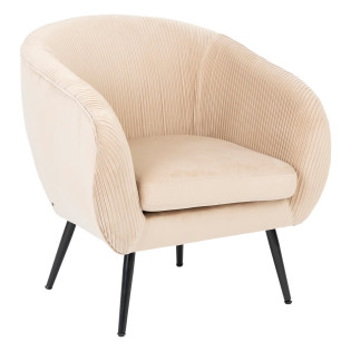 Fauteuil velours beige...