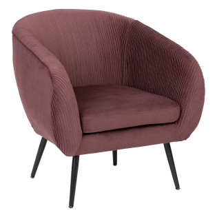 Fauteuil velours prune...